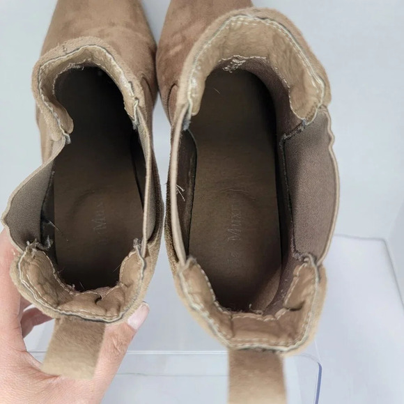 MaxMuxun Women's Chunky Heel Ankle Boots Western Booties Faux Leather Vegan - Picture 8 of 12